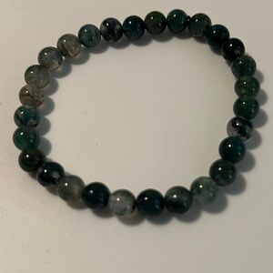 Moss agate 6mm bracelet